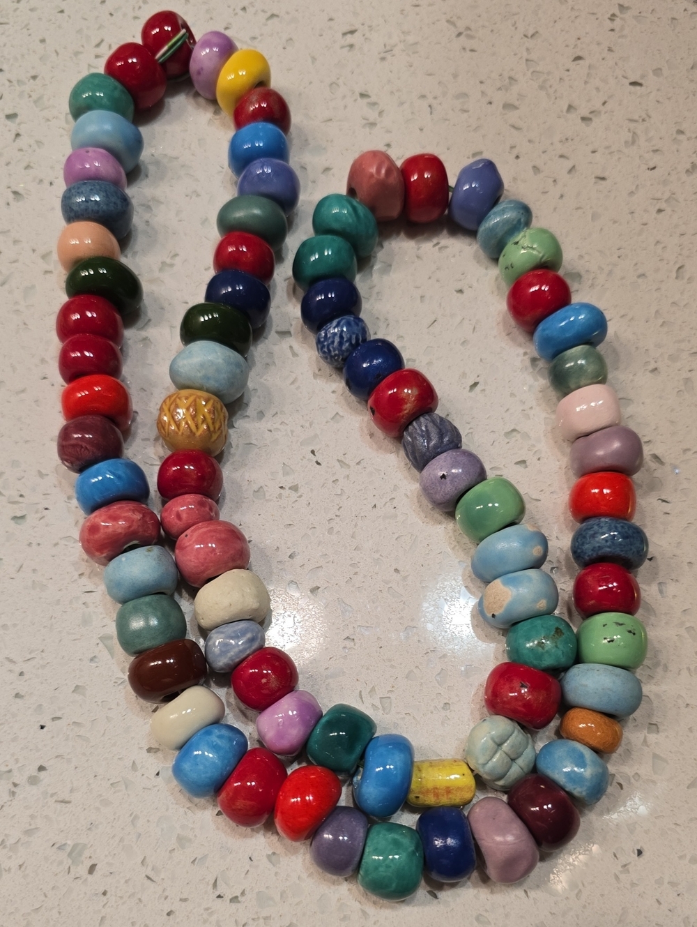 Multicolor Ceramic Bead Necklace - Brand:17 Inc